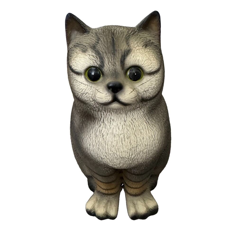 Tabby Cat Figurine Vintage Home Decor Made In Taiwan Cat Lady